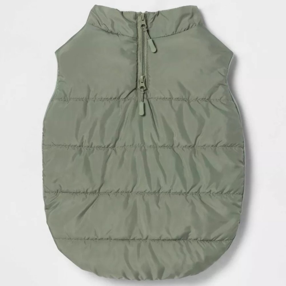Boots & Barkley Dog and Cat Puffer Jacket with Buckle XL Green